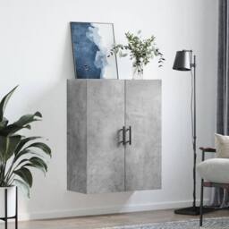 Berkfield Home Wall Mounted Cabinet Concrete Grey 69.5x34x90 cm - thumbnail 1