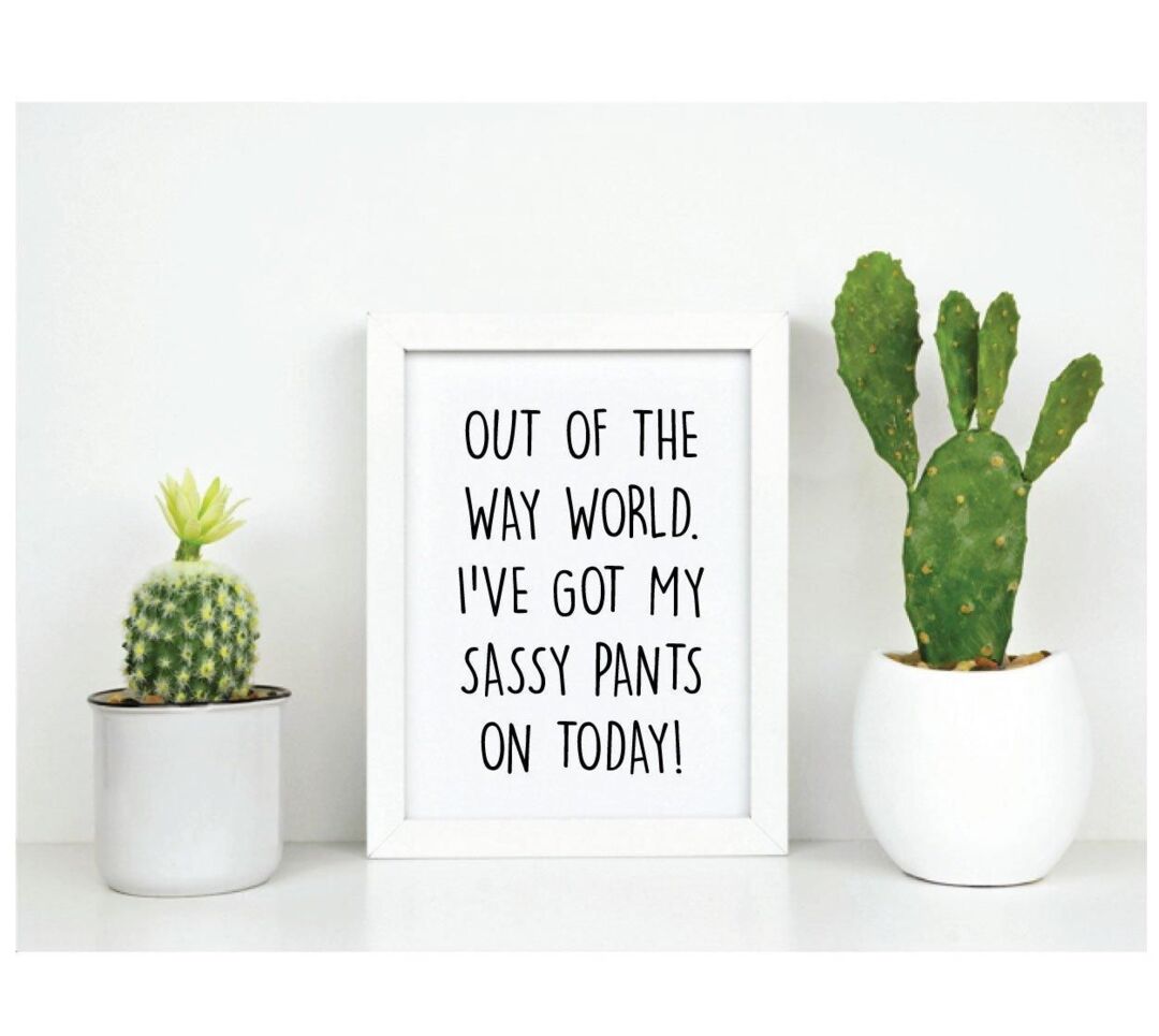 Sassy Pants Inspirational Quote in Frame by Debenhams
