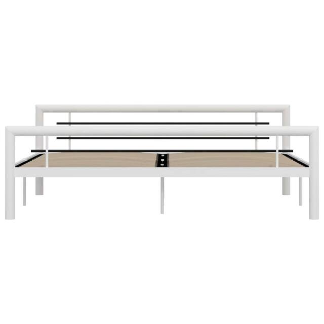 Berkfield Home Elegant Bed Frame White & Black Metal 180x200 cm Super King - image 1