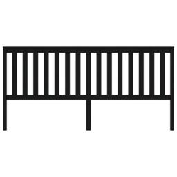 Berkfield Home Bed Headboard Black 206x6x101 cm Solid Wood Pine - Size: 206 x 6 x 101 cm - thumbnail 3