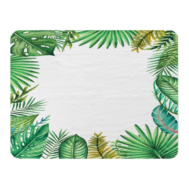 Benjamin Tate Design Tropical Leaves Blanket in Natural - Size: 120 cm x 150 cm - image 1