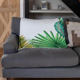 Benjamin Tate Design Tropical Leaves Blanket in Natural - Size: 120 cm x 150 cm - thumbnail 2