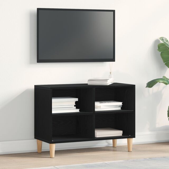 Berkfield Home Black Oak TV Cabinet - 69.5x30x50 cm, Made from Engineered Wood - Size: 69.5x30x50 cm - image 1