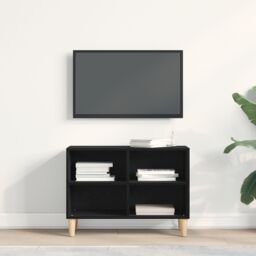 Berkfield Home Black Oak TV Cabinet - 69.5x30x50 cm, Made from Engineered Wood - Size: 69.5x30x50 cm - thumbnail 4