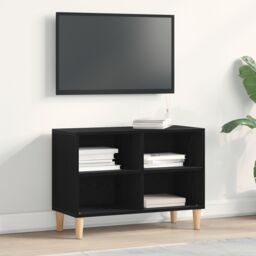 Berkfield Home Black Oak TV Cabinet - 69.5x30x50 cm, Made from Engineered Wood - Size: 69.5x30x50 cm - thumbnail 1