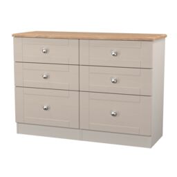 Ready Assembled 2 U Cumbria 6 Drawer Midi Chest (Ready Assembled) in Taupe - Size: Large - thumbnail 3