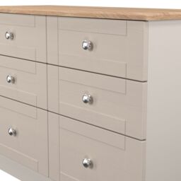 Ready Assembled 2 U Cumbria 6 Drawer Midi Chest (Ready Assembled) in Taupe - Size: Large - thumbnail 4