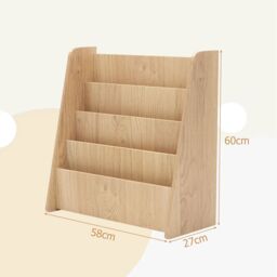 Costway 4-Tier Kids Bookshelf Front Facing Children Display Bookcase-Natural in Natural - thumbnail 2