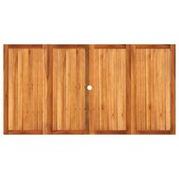 Berkfield Home Garden Table Beige 180x90x75 cm Poly Rattan Acacia Wood - Size: 180 x 90 x 75 cm - thumbnail 6