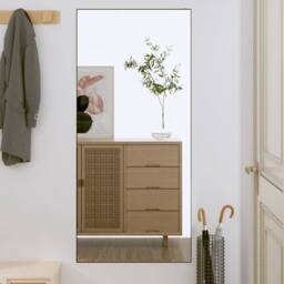 Berkfield Home Wall Mirror 50x100 cm Glass Rectangle in Silver - thumbnail 1
