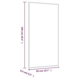 Berkfield Home Wall Mirror 50x100 cm Glass Rectangle in Silver - thumbnail 6