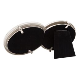Happy Homewares Double Heart Silver Picture Frame with Square Etched Diamante Crystals - thumbnail 4