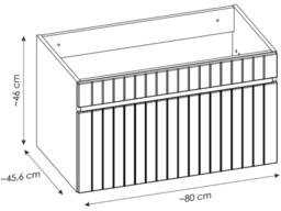 Vente-unique Pink Ribbed Wall-Mounted Vanity Unit With Top - 80 Cm - SATARA - thumbnail 5