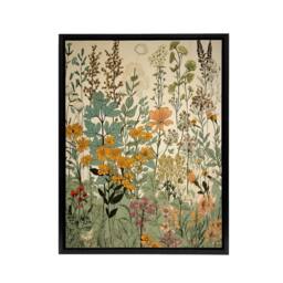 "Artery8 Wildflower Field Vintage Botanical Framed Canvas Wall Art Print - Size: W24"" x H32""" - thumbnail 1