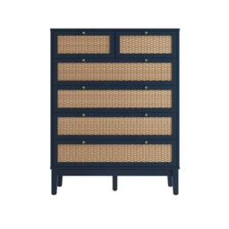Wyld Haus Waterford Blue Oak & Woven Rattan 6 Drawer Chest - thumbnail 2