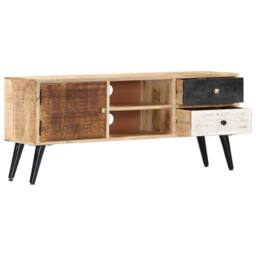 Berkfield Home TV Cabinet 115x30x47 cm Solid Mango Wood in Brown - Size: 115 x 30 x 47 cm - thumbnail 4