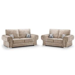 Furniture 786 Chingford Full Back 3+2 Seater Sofa Set in Beige