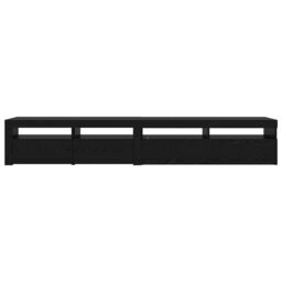 Berkfield Home TV Cabinets 2 pcs with LED Lights Black Oak Engineered Wood - thumbnail 9