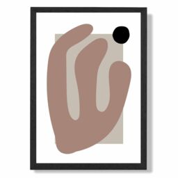ARTZE Matisse Floral Cutout Brown & Beige Framed Print SIZE: A4 with Black Frame - thumbnail 1