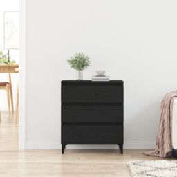 Berkfield Home Sideboard Black Oak 60x35x70 cm Engineered Wood - Size: 60 x 35 x 70 cm - thumbnail 4