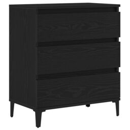 Berkfield Home Sideboard Black Oak 60x35x70 cm Engineered Wood - Size: 60 x 35 x 70 cm - thumbnail 2