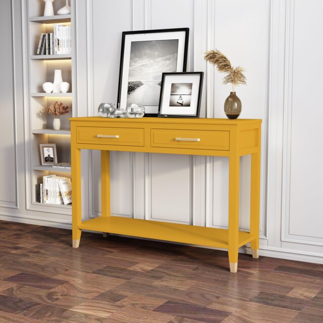 Cabinet Bits Palazzi 2 Drawer Console Table in Mustard - image 1