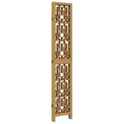 Berkfield Home Room Divider 5 Panels Brown Solid Wood Paulownia - thumbnail 5