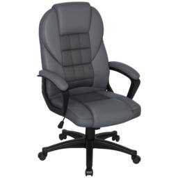STILVORA Faux Leather Office Chair with Tilt Function in Grey - thumbnail 4