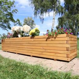 Woven Wood 2m Pine Raised Trough Garden Planter in Natural - thumbnail 5