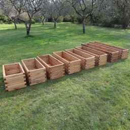 Woven Wood 2m Pine Raised Trough Garden Planter in Natural - thumbnail 3