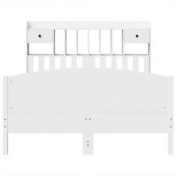 Berkfield Home Bookcase Bed without Mattress White 160x200cm Solid Wood Pine - Size: 160x200 cm - thumbnail 4