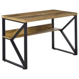 NESTLUNE Computer Writing Desk K-Shaped Steel Leg Storage in Brown - Size: 100 cm x 15 cm - thumbnail 1