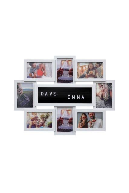 Arpan Multi Aperture Photo Picture Frame Holds 8 X 6x4 Photos in White - image 1