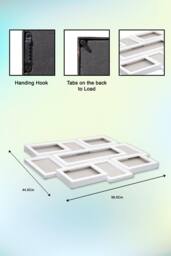 Arpan Multi Aperture Photo Picture Frame Holds 8 X 6x4 Photos in White - thumbnail 3