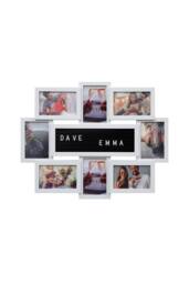 Arpan Multi Aperture Photo Picture Frame Holds 8 X 6x4 Photos in White - thumbnail 1