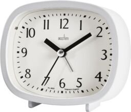 Acctim Hilda Analogue Alarm Clock Non Ticking Sweep Crescendo Alarm with Backlight in White - thumbnail 2