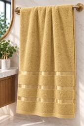 Dyzi 8 Piece Soft Towel Bale Set - Bathroom Towels in Assorted Sizes in Mustard - thumbnail 2