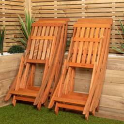 Samuel Alexander 6 Person Rectangular Wooden Garden Patio Dining Table Chairs Set in Brown - thumbnail 4