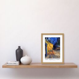 Artery8 Vincent Van Gogh Café Terrace At Night Place Du Forum Post-Impressionist Painting Artwork Framed Wall Art Print A4 in Light Oak - thumbnail 2