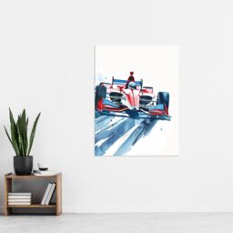 "Artery8 Sport Red Race Car Motorsport Racing Wall Art Print - Size: W24"" x H32""" - thumbnail 4