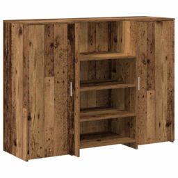 Berkfield Home Reception Desk Old Wood 135x50x103.5 cm Engineered Wood in Brown - thumbnail 2