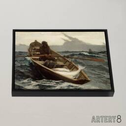 "Artery8 Winslow Homer The Fog Warning Framed Canvas Wall Art Print - Size: W12"" x H16""" - thumbnail 2