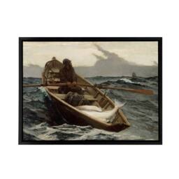 "Artery8 Winslow Homer The Fog Warning Framed Canvas Wall Art Print - Size: W12"" x H16""" - thumbnail 1