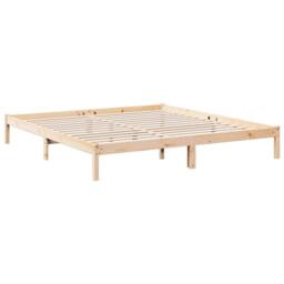 Berkfield Home Extra Long Bed Frame without Mattress 200x210 cm Solid Wood Pine in Brown - thumbnail 6