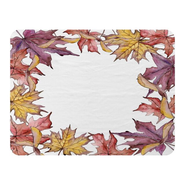 Benjamin Tate Design Gold & Purple Leaves Blanket in Natural - Size: 120 cm x 150 cm - image 1