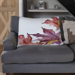 Benjamin Tate Design Gold & Purple Leaves Blanket in Natural - Size: 120 cm x 150 cm - thumbnail 2