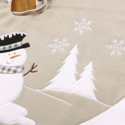 Dibor Traditional White Snowman Christmas Tree Decor Christmas Tree Skirt 86cm - thumbnail 5