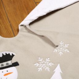 Dibor Traditional White Snowman Christmas Tree Decor Christmas Tree Skirt 86cm - thumbnail 3
