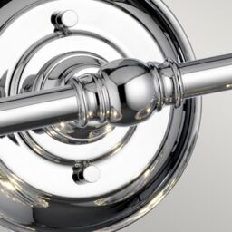 Netlighting Keynes 2 Light Wall Light Polished Chrome IP44 in Grey - thumbnail 4