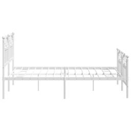 Berkfield Home Metal Bed Frame with Headboard & Footboard White 150x200 cm King Size - thumbnail 6